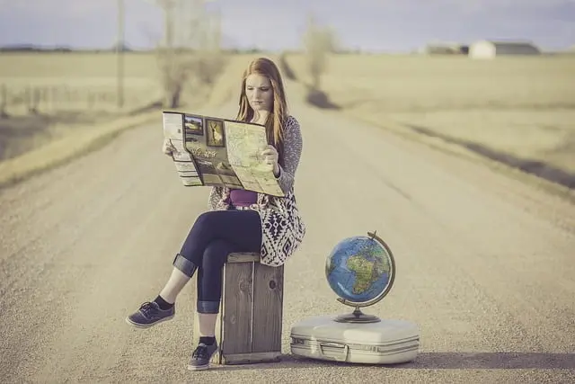 A lady enjoying with her travel experience , with multiple ways to travel now